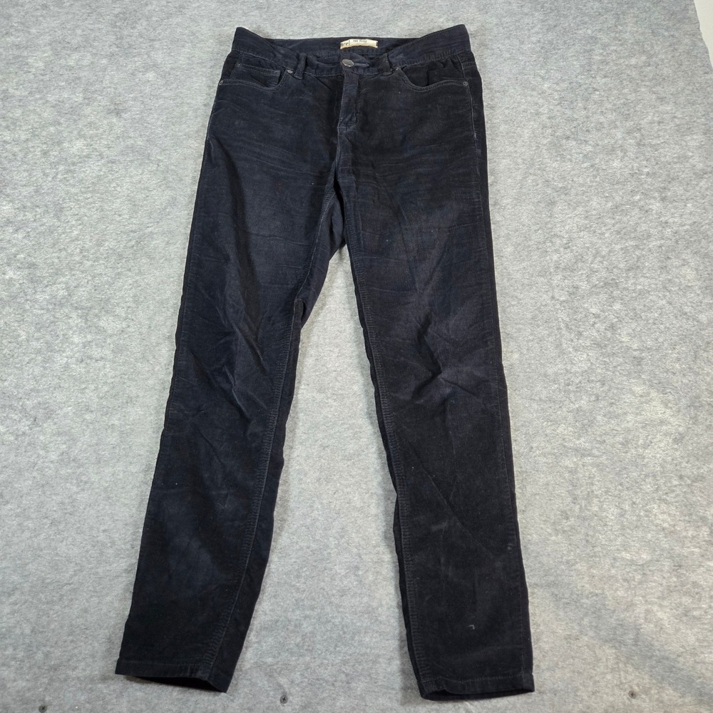 Free People Womens Black Corduroy Slim Straight Pants 28